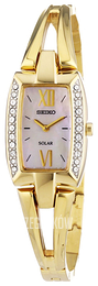 Seiko Dress Ladies Biały/Stal w odcieniu złota SUP086P1