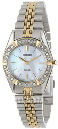 Seiko Dress Ladies Biały/Stal w odcieniu złota Ø24 mm SUP094