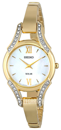 Seiko Dress Ladies Biały/Stal w odcieniu złota Ø30 mm SUP216