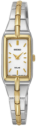 Seiko Solar Biały/Stal w odcieniu złota SUP272P9