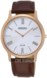 Seiko Solar Biały/Skóra Ø38 mm SUP854P1