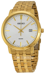 Seiko Dress Biały/Stal w odcieniu złota Ø42 mm SUR112