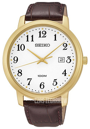 Seiko Dress Biały/Skóra Ø42 mm SUR114