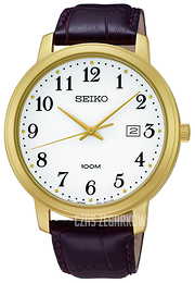 Seiko Dress Biały/Skóra Ø42 mm SUR114P1