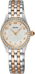 Seiko Dress Biały/Stal w kolorze różowego złota Ø26 mm SUR386P1
