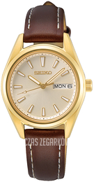 Seiko Essentials Biały/Skóra Ø29.8 mm SUR456P1