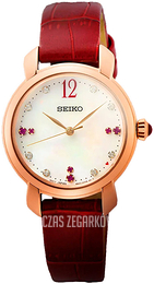 Seiko Discover More Biały/Skóra Ø29.2 mm SUR502P1