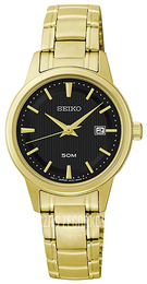 Seiko Dress Czarny/Stal w odcieniu złota Ø28 mm SUR846