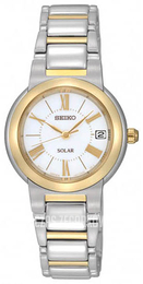 Seiko Dress Biały/Stal w odcieniu złota Ø28 mm SUT034