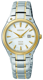 Seiko Biały/Stal w odcieniu złota Ø30 mm SUT128