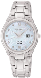 Seiko Solar Biały/Stal Ø30 mm SUT213P1