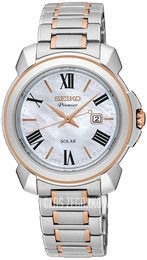 Seiko Biały/Stal w kolorze różowego złota Ø31 mm SUT322P1