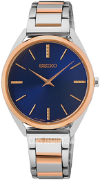 Seiko Dress Niebieski/Stal w kolorze różowego złota Ø32 mm SWR060P1