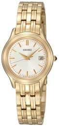 Seiko Dress Ladies Biały/Stal w odcieniu złota Ø23 mm SXDC24P1