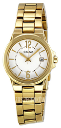Seiko Dress Ladies Biały/Stal w odcieniu złota Ø28 mm SXDC90