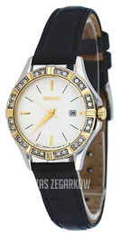 Seiko Dress Ladies Biały/Skóra Ø30 mm SXDF24