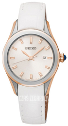 Seiko Dress Ladies Biały/Skóra Ø29 mm SXDF70P1