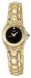 Seiko Dress Ladies Czarny/Stal w odcieniu złota Ø23 mm SXGL46