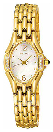 Seiko Dress Ladies Biały/Stal w odcieniu złota Ø21 mm SXGM28