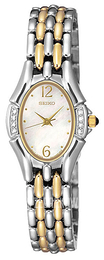 Seiko Dress Ladies Biały/Stal w odcieniu złota Ø21 mm SXGM29