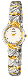 Seiko Dress Ladies Biały/Stal w odcieniu złota Ø19 mm SXJZ38