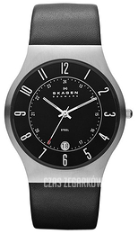 Skagen Grenen Czarny/Skóra Ø37 mm 233XXLSLB