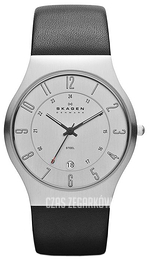 Skagen Grenen Srebrny/Skóra Ø37 mm 233XXLSLC