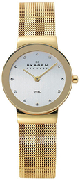 Skagen Freja Biały/Stal w odcieniu złota Ø26 mm 358SGGD