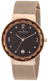 Skagen Classic Brązowy/Stal w kolorze różowego złota Ø34.5 mm SKW2068
