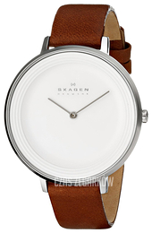 Skagen Ditte Biały/Skóra Ø37 mm SKW2214