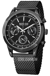 So & Co New York Monticello Czarny/Stal Ø44 mm 5006.3