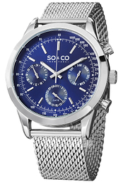 So & Co New York Monticello Niebieski/Stal Ø44 mm 5006A.2