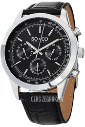 So & Co New York Monticello Czarny/Skóra Ø44 mm 5006AL.2