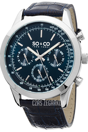 So & Co New York Monticello Niebieski/Skóra Ø44 mm 5006AL.3