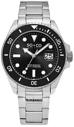 So & Co New York Yacht Timer Czarny/Stal Ø40 mm 5025.1
