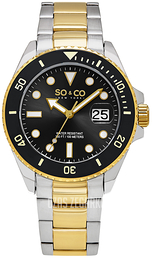 So & Co New York Yacht Timer Czarny/Stal w odcieniu złota Ø40 mm 5025.5