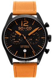 So & Co New York Monticello Czarny/Skóra Ø42 mm 5028.3