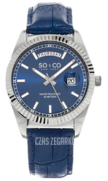 So & Co New York Madison Niebieski/Skóra Ø38 mm 5041.2