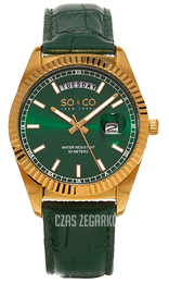 So & Co New York Madison Zielony/Skóra Ø38 mm 5041.3