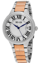 So & Co New York Madison Srebrny/Stal w kolorze różowego złota Ø38 mm 5052B.3