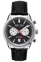 So & Co New York Monticello Czarny/Skóra Ø43 mm 5056.1