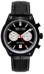 So & Co New York Monticello Czarny/Skóra Ø43 mm 5056.2