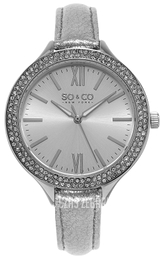 So & Co New York Studio Srebrny/Skóra Ø38 mm 5089.1
