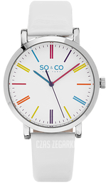 So & Co New York SoHo Biały/Skóra Ø38 mm 5092.1