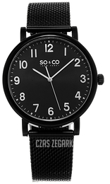 So & Co New York Madison Czarny/Stal Ø42 mm 5217.3
