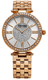 So & Co New York Lenox Srebrny/Stal w kolorze różowego złota Ø38 mm 5235.4