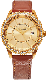 So & Co New York Uptown Żółte złoto/Skóra Ø38 mm 5246.1
