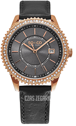 So & Co New York Uptown Szary/Skóra Ø38 mm 5246.3