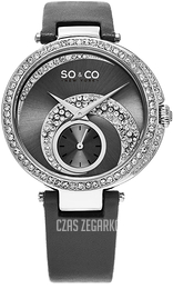 So & Co New York Uptown Szary/Skóra Ø40 mm 5272.2