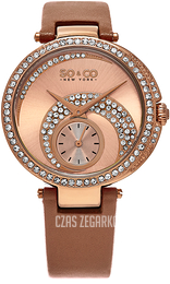 So & Co New York Uptown Różowe złoto/Skóra Ø40 mm 5272.4